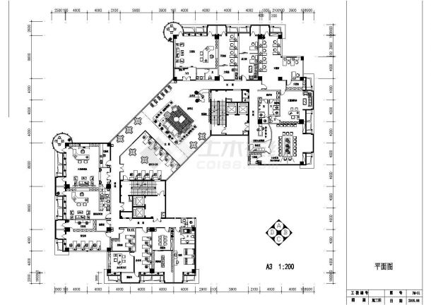 房地产公司办公室内设计CAD装修图-图二