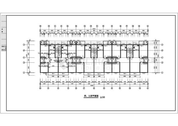 常州某小区临街3100平米6层临街商住楼建筑设计CAD图纸（1-2层商用）-图一