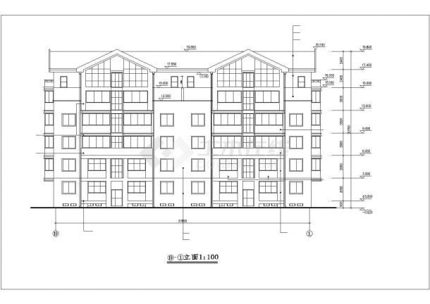 温州xx小区2850平米6层砖混结构住宅楼平立剖面设计CAD图纸（含阁楼）-图一