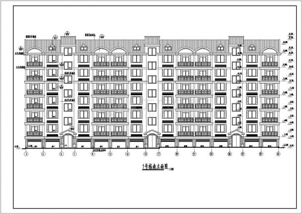 某六层带架空层框架结构住宅楼设计cad全套建施图（含设计说明）-图二