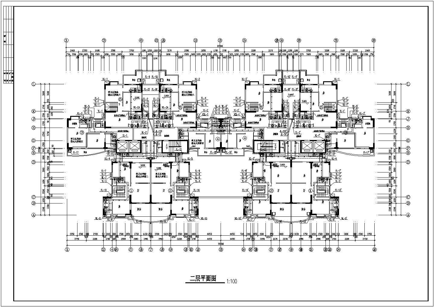 南方某地下1层地上17层住宅楼给排水设计cad详细施工图（含设计说明）