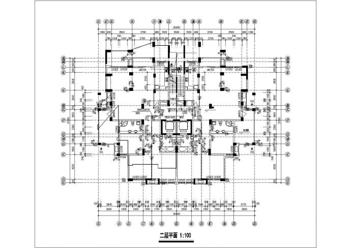 1.4万平米17层框架结构住宅楼平立剖面设计CAD图纸（含机房层和架空层）_图1