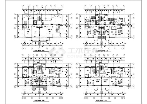 多层住宅楼户型设计cad建筑平面方案图图集（甲级院设计）-图二