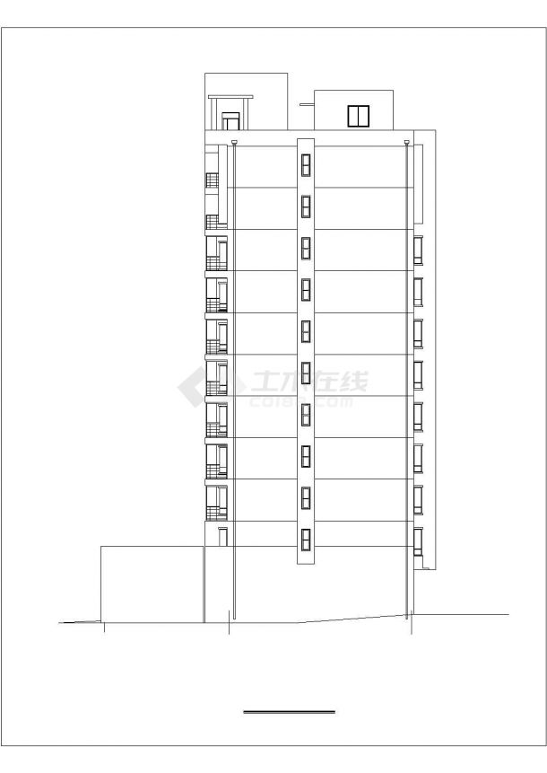 苏州市xxx小区8500平米11层框架商住楼平立剖面设计CAD图纸（底层商用）-图一