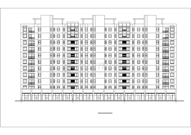 苏州市xxx小区8500平米11层框架商住楼平立剖面设计CAD图纸（底层商用）-图二