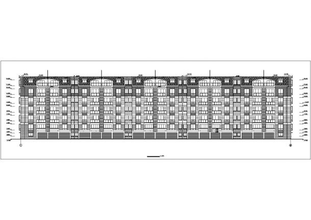 南京xx小区7层框混结构住宅楼平立剖面设计CAD图纸（含车库层和阁楼）-图二