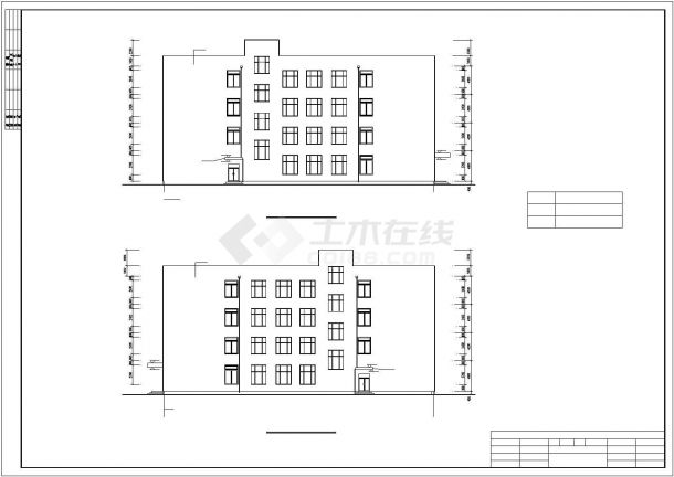 丽江市某实验小学7200平米4层钢混框架结构教学楼建筑设计CAD图纸-图二