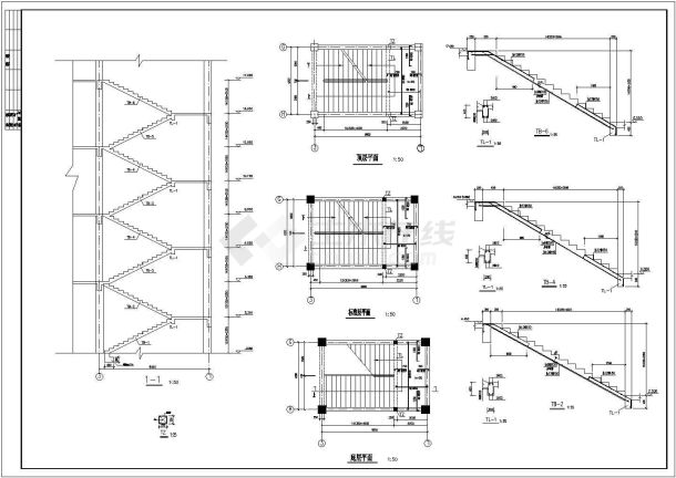 青岛市某艺术学院4层钢框架结构教学楼全套结构设计CAD图纸-图二