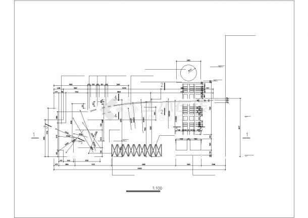 滁州市某高校12米高的入口大门全套施工设计CAD图纸-图一