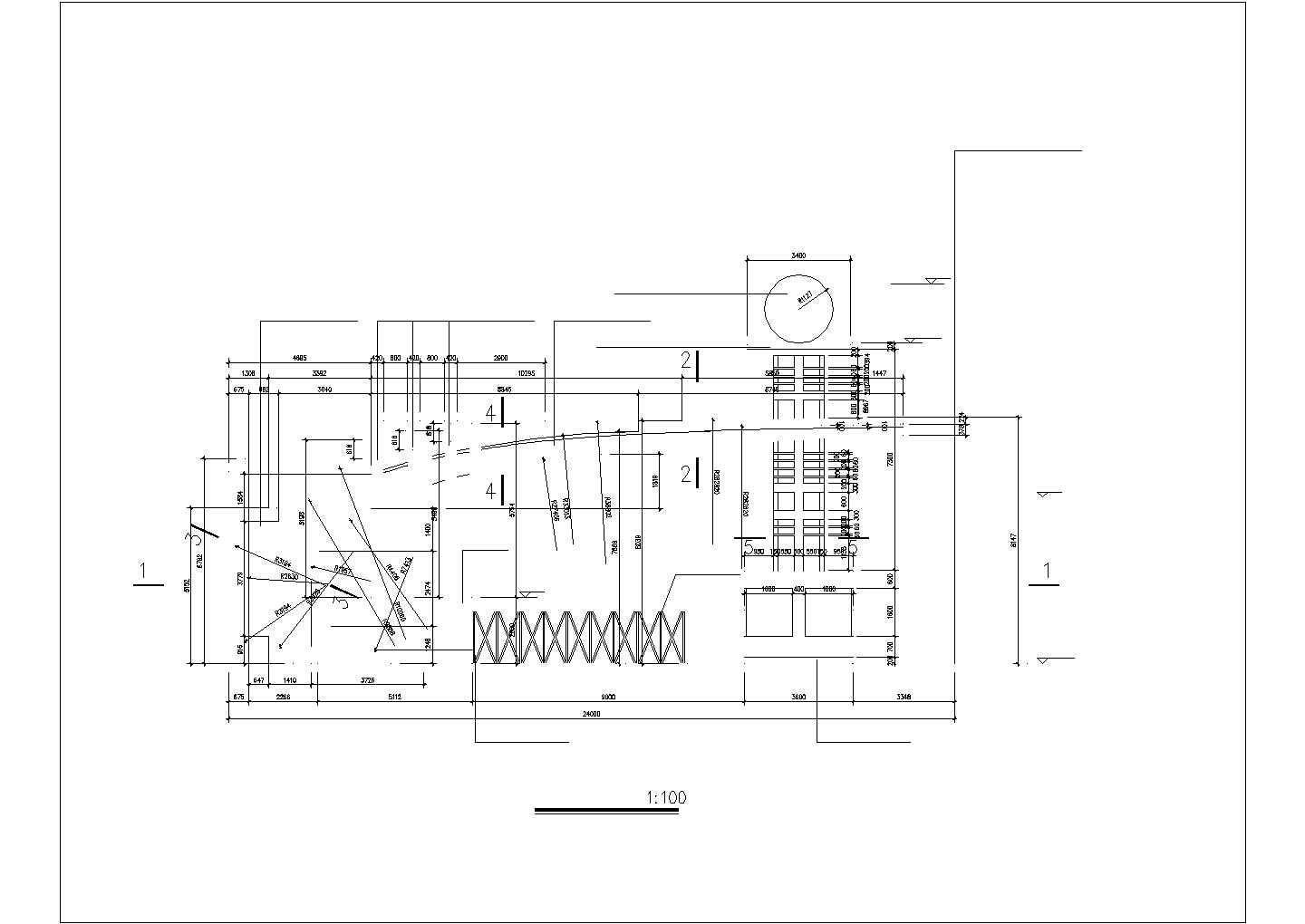 滁州市某高校12米高的入口大门全套施工设计CAD图纸