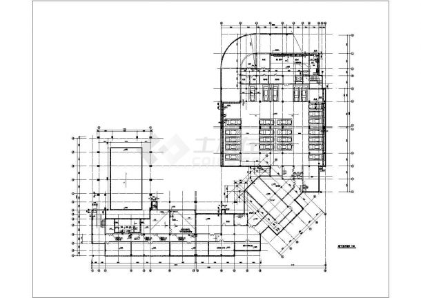 某商业街2100平米3层框架结构商业综合楼平面设计CAD图纸（含地下室）-图一