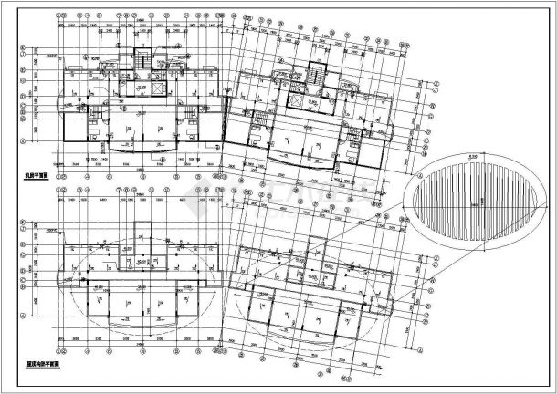 7000平米12层框剪结构住宅楼建筑设计CAD图纸（含跃层和机房层）-图二