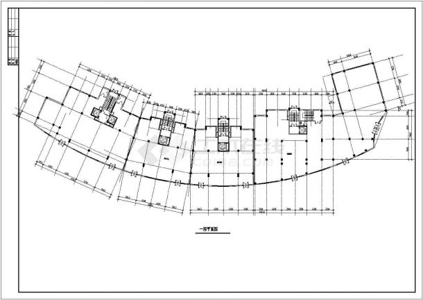 1.9万平米22层框剪结构商住楼平立剖面设计CAD图纸（1-2层商用）-图一