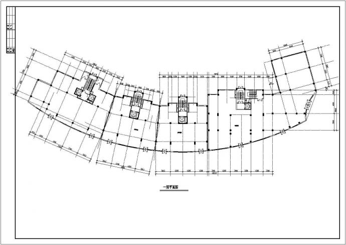 1.9万平米22层框剪结构商住楼平立剖面设计CAD图纸（1-2层商用）_图1