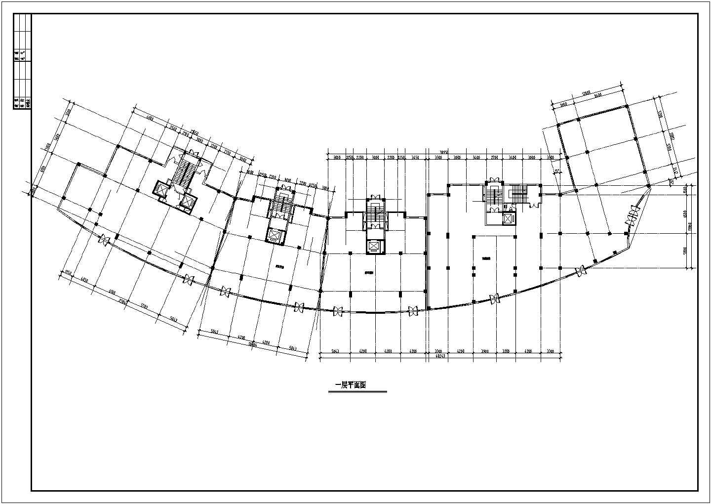 1.9万平米22层框剪结构商住楼平立剖面设计CAD图纸（1-2层商用）
