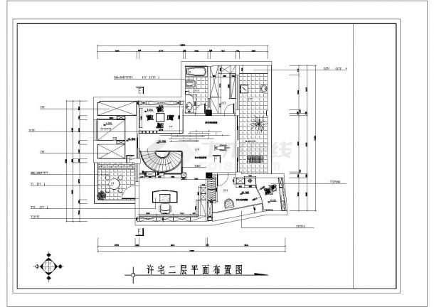 两层商品房建筑、装修CAD设计施工图-图二
