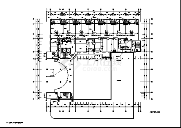 15789平方米某传染病医院6层综合楼建筑设计施工cad图纸-图二