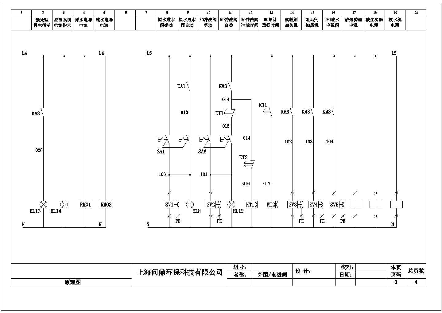 上海某公司电气设备控制设计图