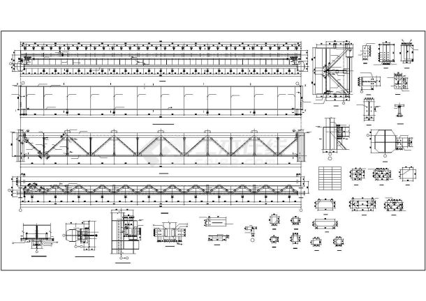 某地50t吊车梁建筑结构设计CAD图纸-图一