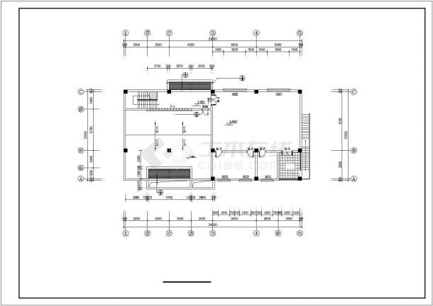 温州某服装厂450平米2层砖混结构职工食堂平立剖面设计CAD图纸-图二