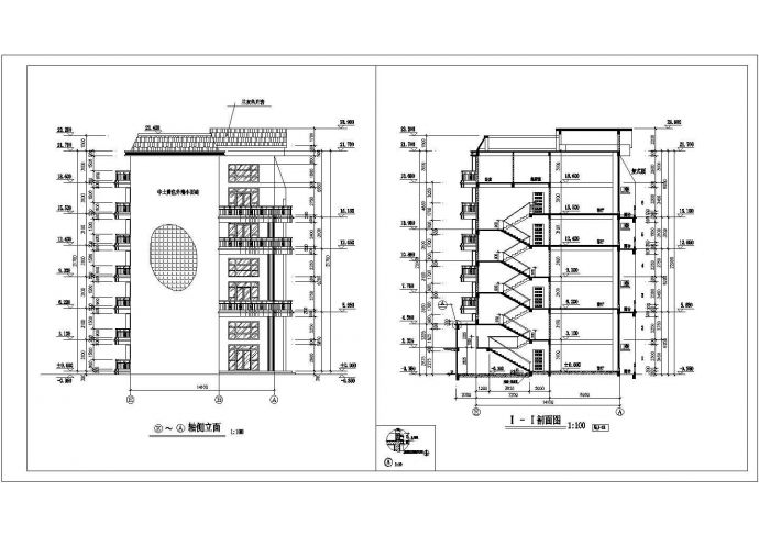 长沙市某社区4350平米7层砖混结构住宅楼平立面设计CAD图纸_图1