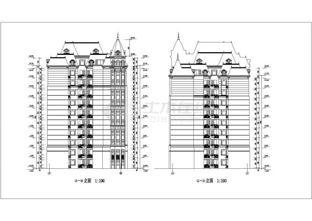 安康市春阳家园小区8900平米11层框架结构住宅楼建筑设计CAD图纸-图二