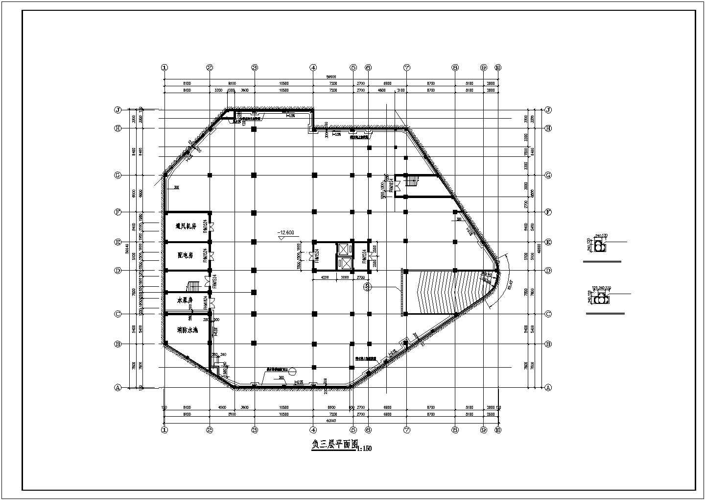 某地大型农贸市场建筑施工CAD图纸