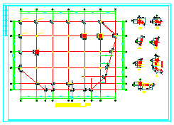 某地商城框架结构cad设计施工图纸-图二