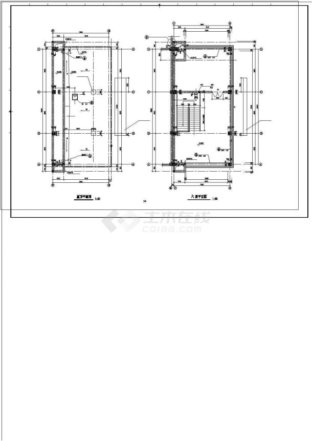 某商业街塔楼建筑施工CAD设计图纸-图二