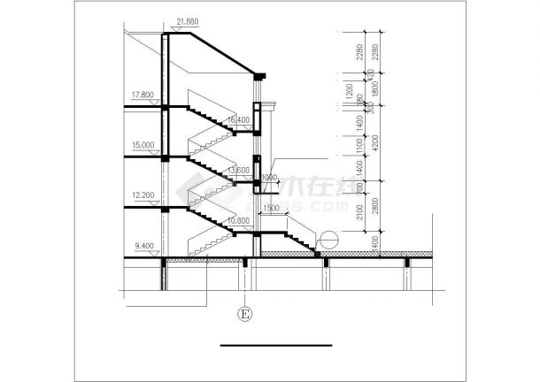 阜阳市xx小区3700平米6+1层框架结构住宅楼平面设计CAD图纸-图二