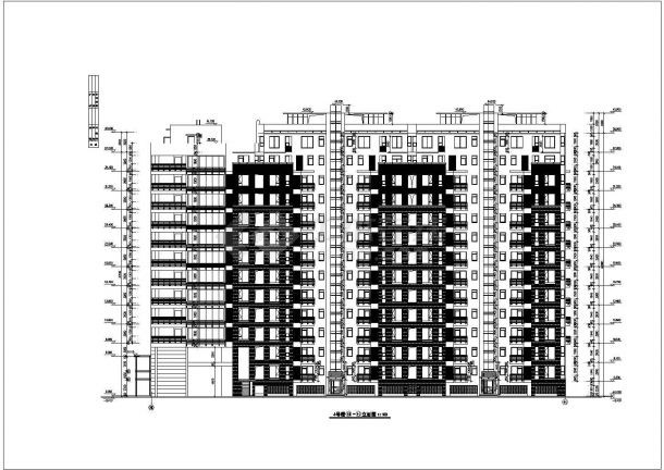 9700平米13层框剪结构住宅楼平立面设计CAD图纸（含车库和机房层）-图一