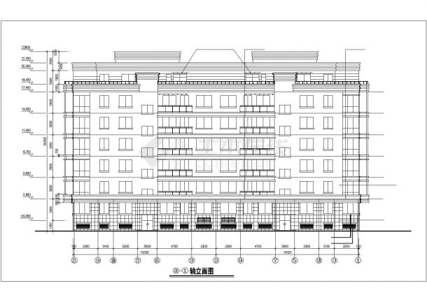 3050平米7层框混结构住宅楼建筑设计CAD图纸（含跃层和半地下室）-图一