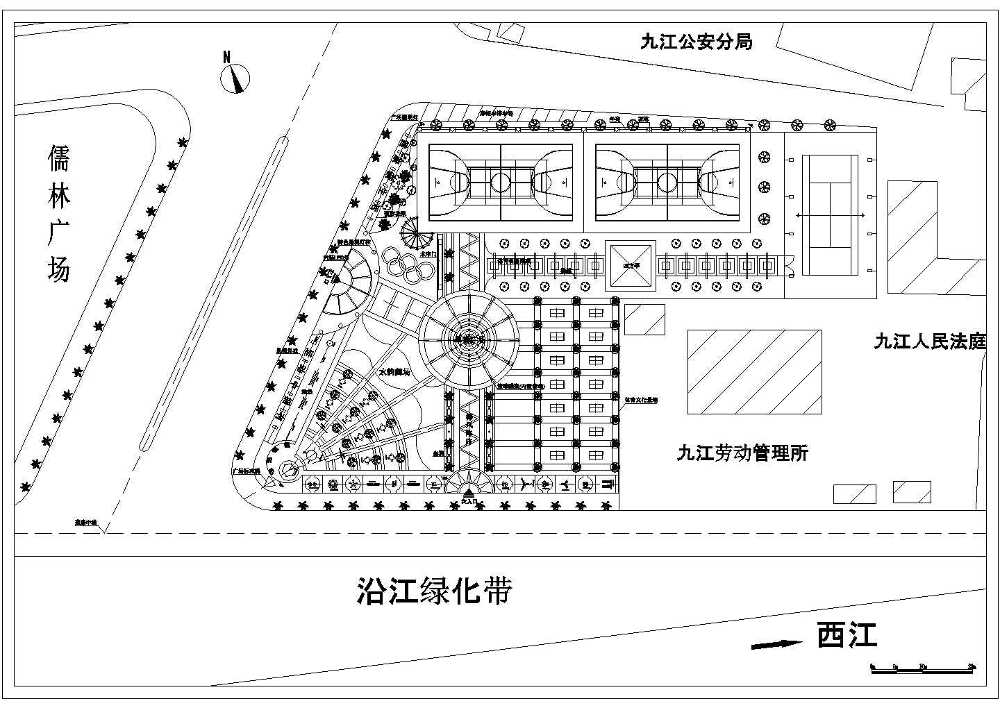 某健身广场CAD建筑设计方案