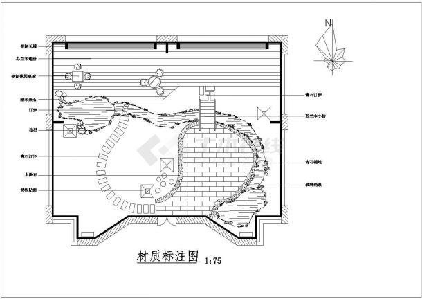 某屋顶花园CAD景观设计图纸-图二