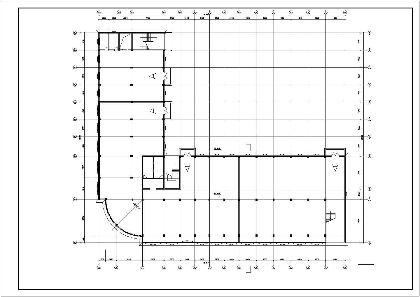 某地大型工业厂房建筑设计CAD图纸