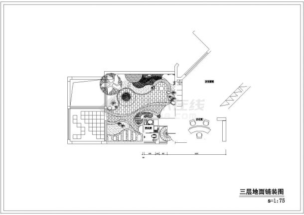 某酒店屋顶花园CAD平面设计图纸-图一