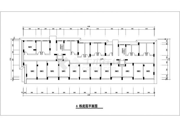 京润国际花园小区某小高层框架结构住宅楼设计cad建筑方案图-图二