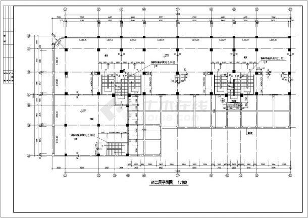 江西省九江市城市之光小区7层底商住宅设计装修CAD图纸-图一