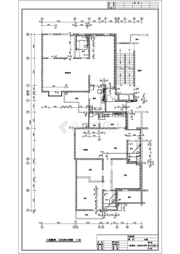 某地下2层地上30层(1梯4户)住宅楼给排水设计cad全套施工图-图二