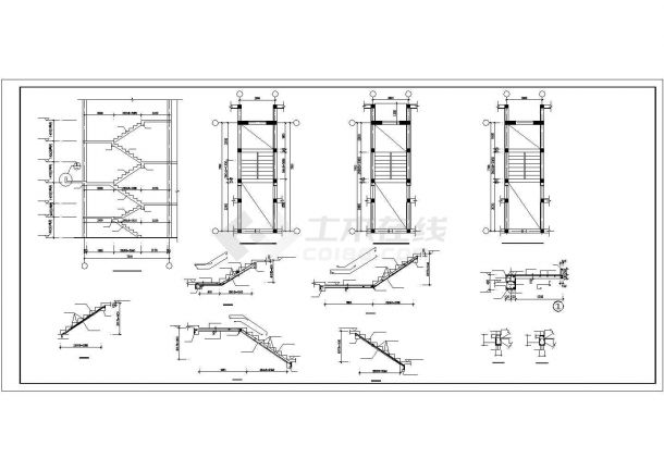某地区6层筏板基础砖混结构住宅结构设计施工CAD图纸-图二