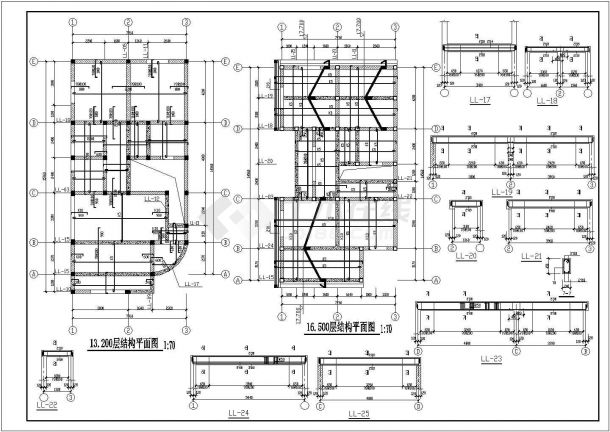 某地区5层小型住宅砖混结构设计施工CAD图纸-图二
