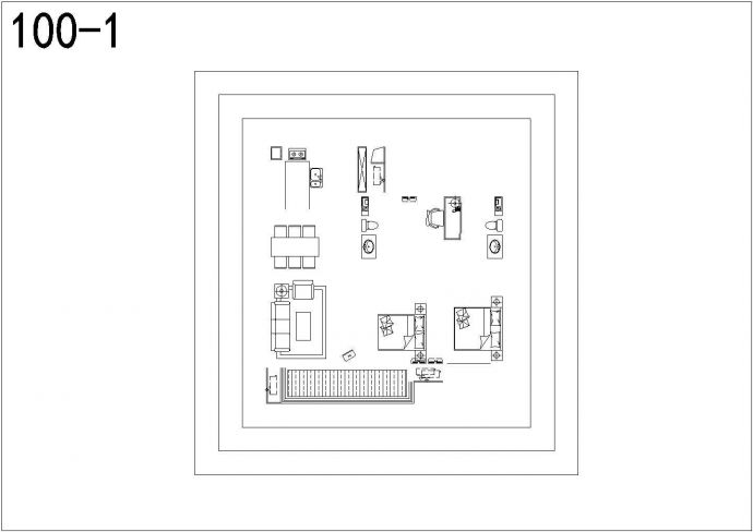 某地区保利高层住宅竞赛用户型设计施工CAD图纸_图1