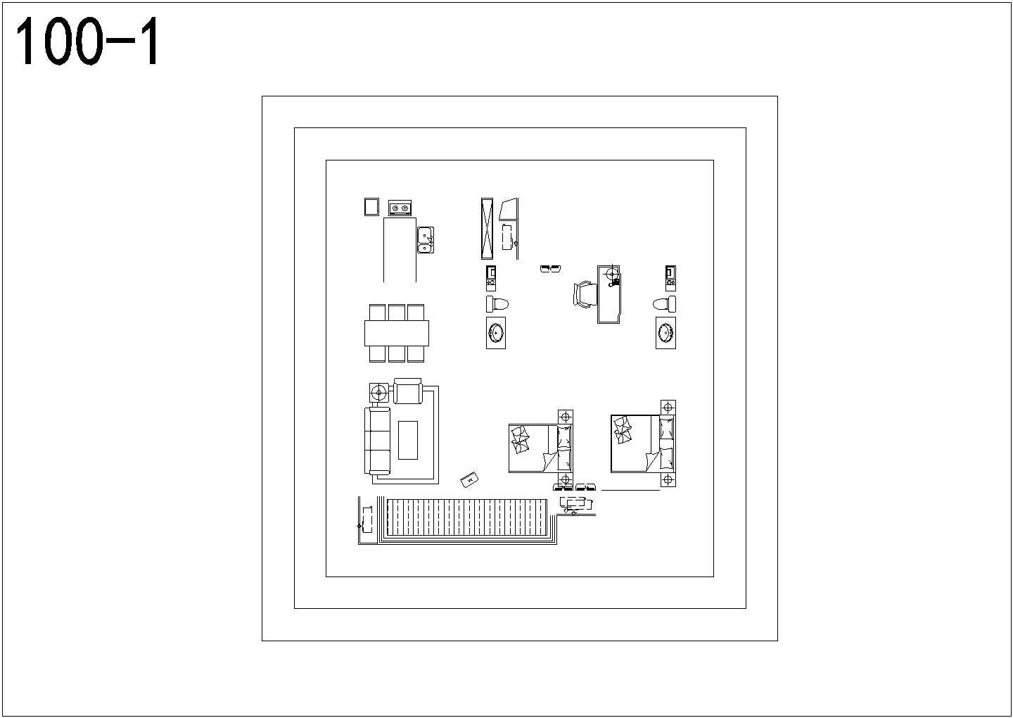 某地区保利高层住宅竞赛用户型设计施工CAD图纸