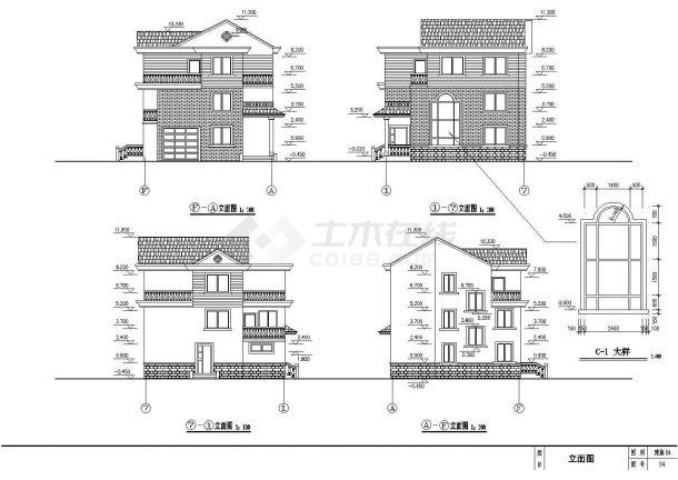 某地大型新农村住宅建筑设计图-图二