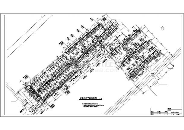 某城市小区室外水暖管道设计施工CAD图纸-图二