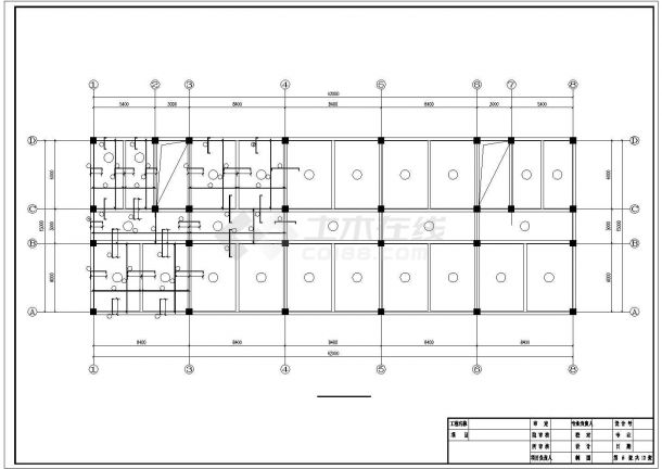 济南市某街道3千平五层框架结构临街商业写字楼建筑结构设计CAD图纸-图一