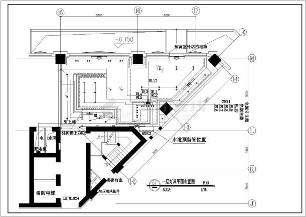 浙江省湖州市某小区内电路施工布置CAD图纸-图一
