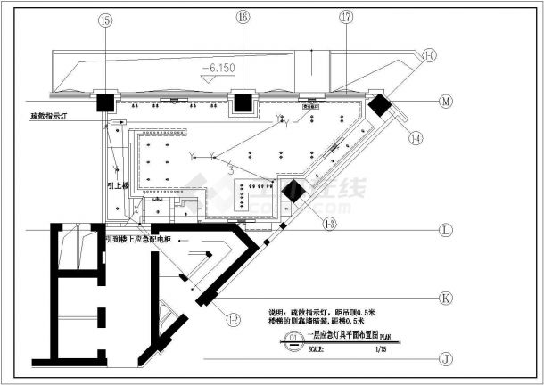 浙江省湖州市某小区内电路施工布置CAD图纸-图二