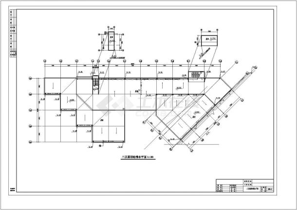某8层办公楼建筑给排水设计cad全套施工图纸（气体灭火，含设计说明）-图一