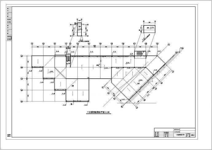 某8层办公楼建筑给排水设计cad全套施工图纸（气体灭火，含设计说明）_图1